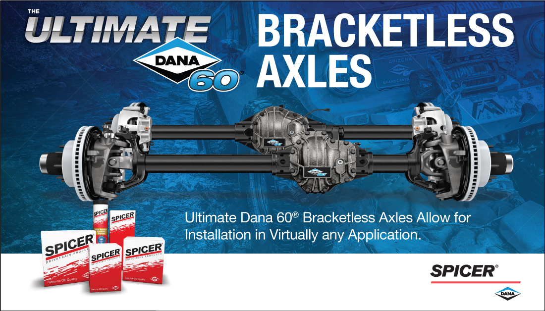 spicerparts's tweet photo. Prior to the development of the #UltimateDana60 bracketless crate axle, modifiers had to first remove the brackets from the axle tubes when using a #crateaxle to build a custom rig.
Learn more about the benefits of #bracketless here: https://t.co/Cq5dB6jb3G https://t.co/rrfe3UUVyY