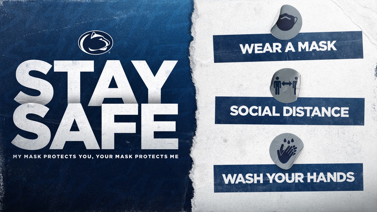 PennStateMBB's tweet photo. Remember to always stay masked up this holiday season, especially when out and about! https://t.co/6OU8ZIdxoi