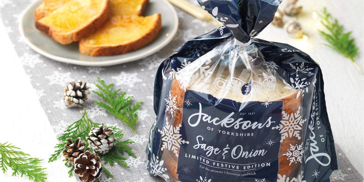 JacksonsBread's tweet photo. This #ToastTuesday we’re having a simple buttered slice of our festive Sage & Onion bloomer. It tastes just like Christmas! #NEW #JacksonsBread #Christmas #Xmas #Festive #NPD #JustForChristmas #Yorkshire #ChristmasDay #ChristmasBreakfast #FestiveSandwich #Waitrose #ButteredToast https://t.co/CRKgEWghA0