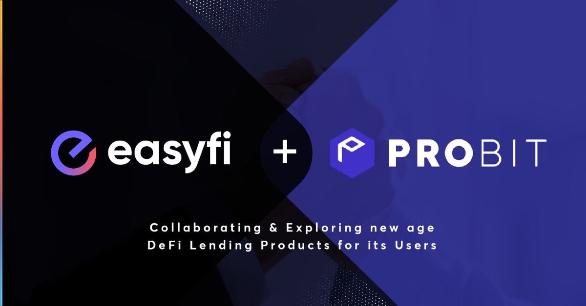 foundermyvlk's tweet photo. #EasyFi #Partnership #Listing

🔊#Announcement
 @ProbitEnglish and #EasyFi are joining hands and collaborating to offer new-age #DeFi lending products to its users. 

📝Read more here: https://t.co/hOJGxpujB6 https://t.co/dVAOPQdRAz