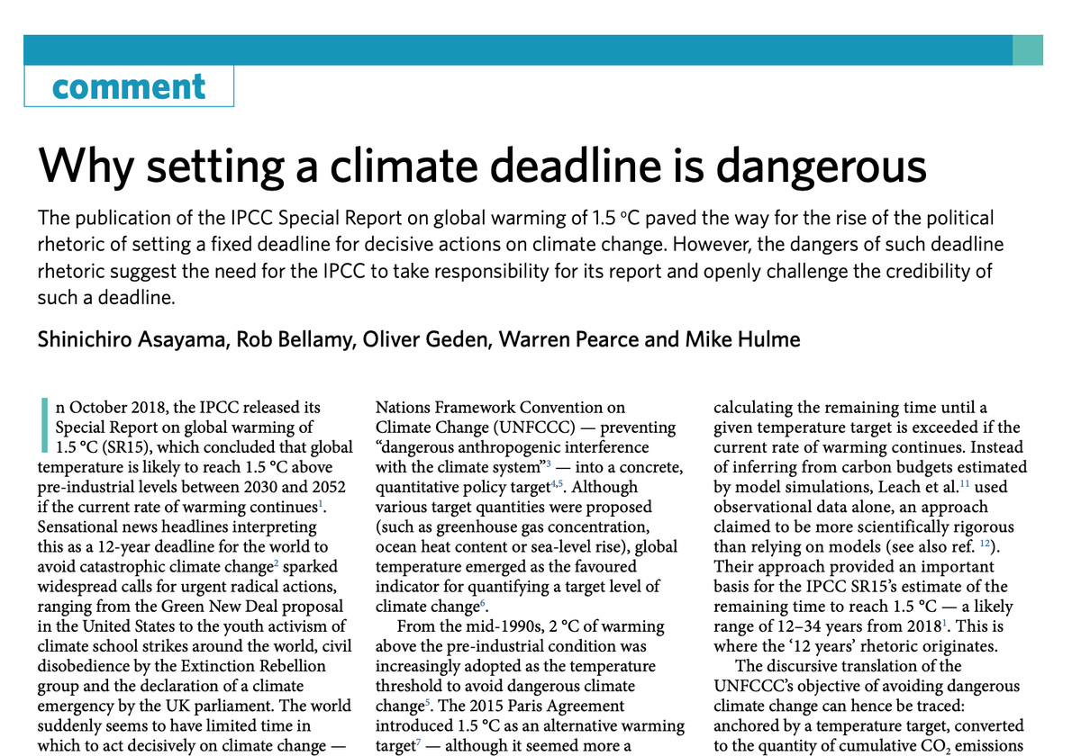 5) Mike Hulme has further developed his critique of climate emergency framing in this paper:  https://www.nature.com/articles/s41558-019-0543-4.pdf?origin=ppub