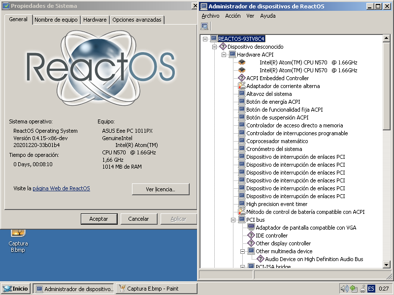 Reactos Some Hacks Here Some Hacks There Proof Of Concept Reactos Running With Liveusb On Asus Eeepc And Advent Msi Clone Work On Pnp Is Still Ongoing Tested By Julenuri
