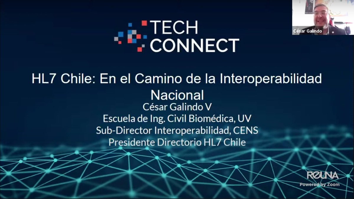 CENSChile's tweet photo. ¡Revive el #CENStechconnect! Ya se encuentran disponibles las charlas de Walter Suarez @HL7 y Cesar Galindo @HL7Chile quienes ahondaron sobre un nuevo modelo de salud basado en TIC's y el camino de Chile hacia la interoperabilidad nacional. Revívelas aquí https://t.co/Kix8SQzAQl https://t.co/GO23EsxMGU