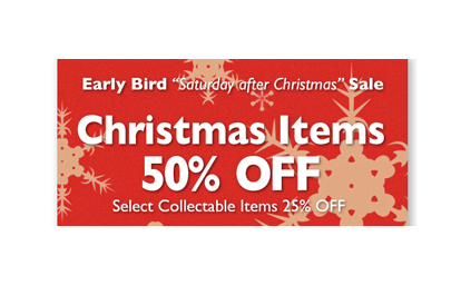 50% OFF Christmas Items. EXTRA 10% OFF 8am to 12pm. Sale STARTS SATURDAY, Dec. 26. - mailchi.mp/sullivanhardwa…