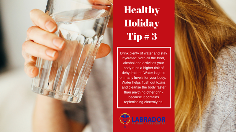 drlabradormd's tweet photo. It's so easy to get dehydrated during the holidays, drink extra water to compensate for the extra activities! #HealthyLiving #PrimaryCareDoc #DrLabrador https://t.co/BTZh1Oz3ZL