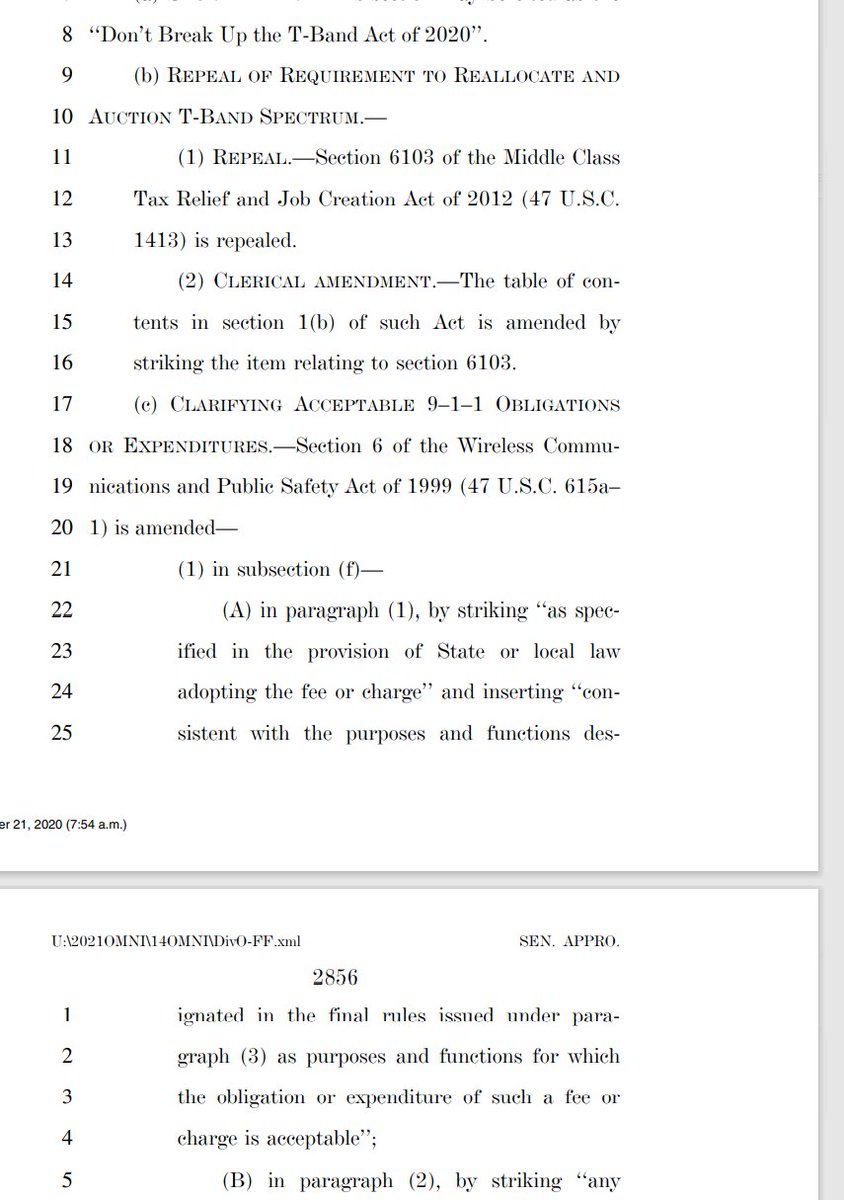 Congress takes back the T-Band they were going to auction off. Because government really doesn't like giving things back to the people.