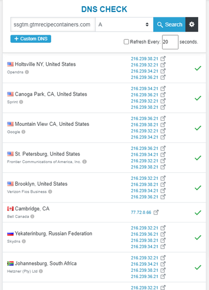 Checking on  http://dnschecker.org  I realised I had an additional DNS record 77.72.0.66 which was pointing in-correctly and causing an error when I was testing