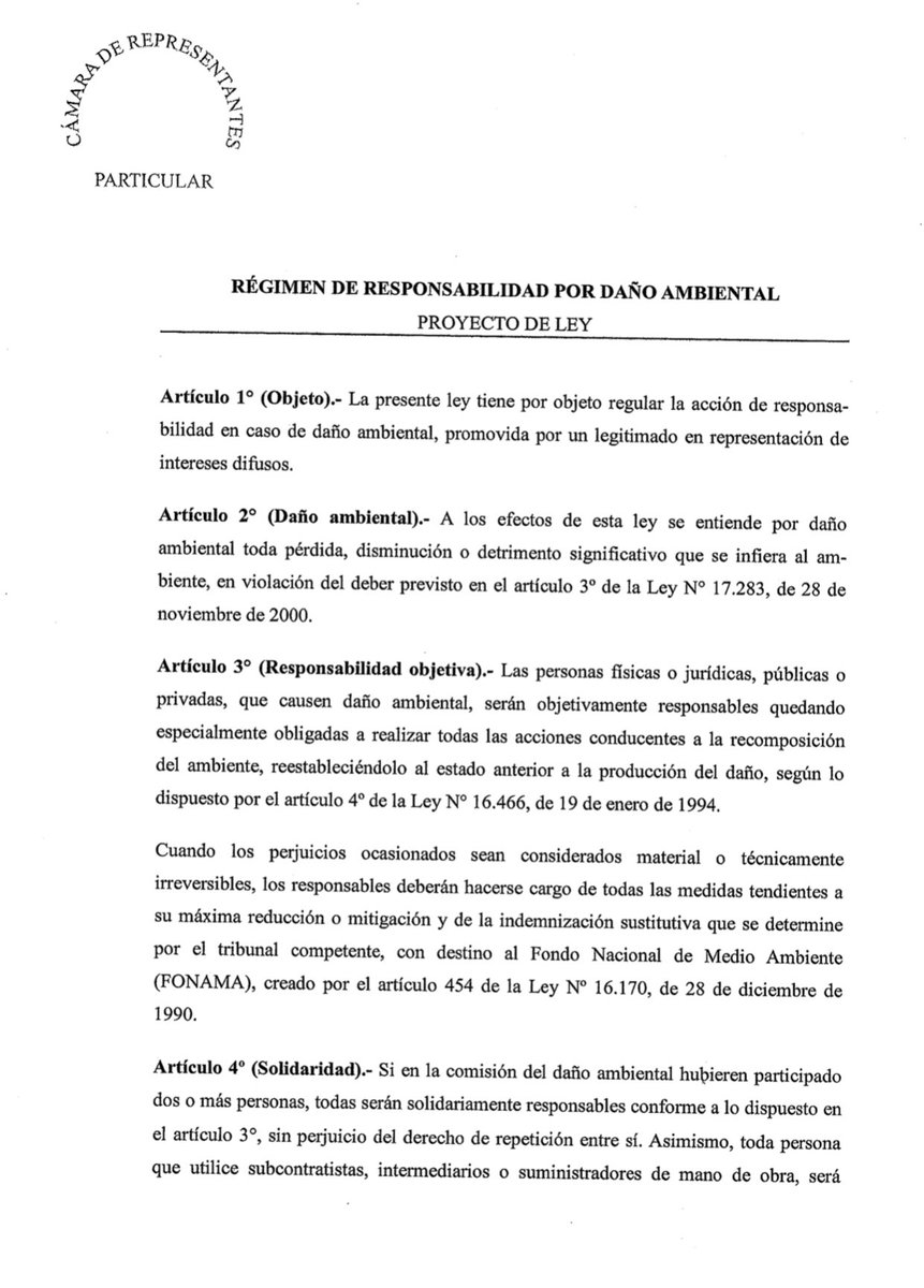 MartinLemaUy's tweet image. En el marco del Programa de Modernización Legislativa, presentamos un proyecto de ley ambiental que fortalece sanciones para personas cuyos actos puedan generar daños al medio ambiente. Agradecemos a la Cátedra y a todos los profesionales que trabajaron en la iniciativa.
