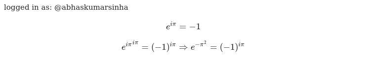 (4) Interesting Case of Euler's Identity: