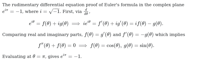 (5) Proving Euler's Identity [1/2] (By Unknown):