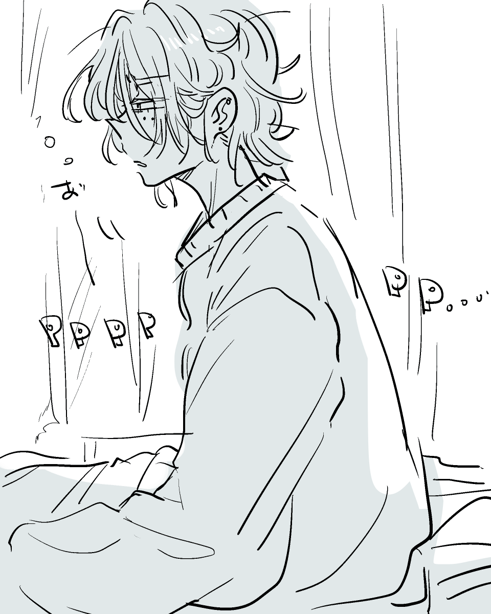 寝起きの堀田落書き #堀田の絵 