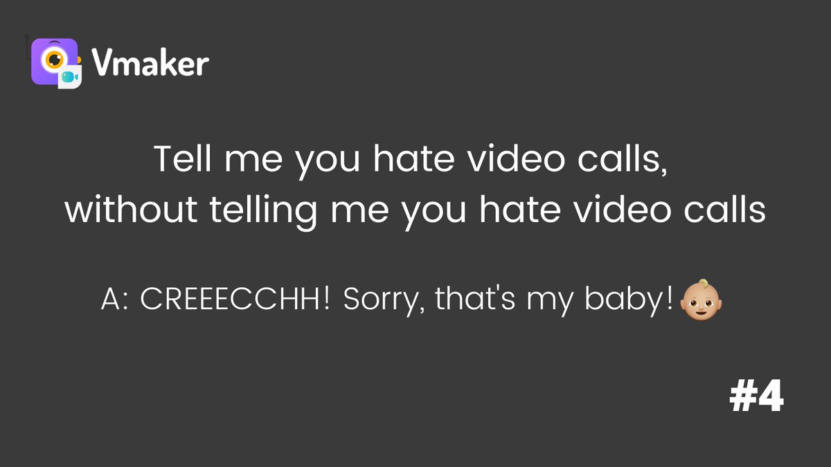 VmakerHQ's tweet photo. We totally understand the disturbances that come with Video calls every morning! That's why we made it easier with https://t.co/odyiqEkBF1  ;) 

#videocallfails #zoomfails #zoomfatigue #friyay #zoomcalls
#tuesdaythoughts https://t.co/04J5FOk9UP