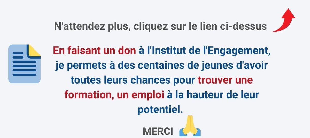 Pour soutenir des #jeunes #engagés dans leur projet, via un #don à l'Institut de l'Engagement, c'est par ici urlz.fr/cig8.