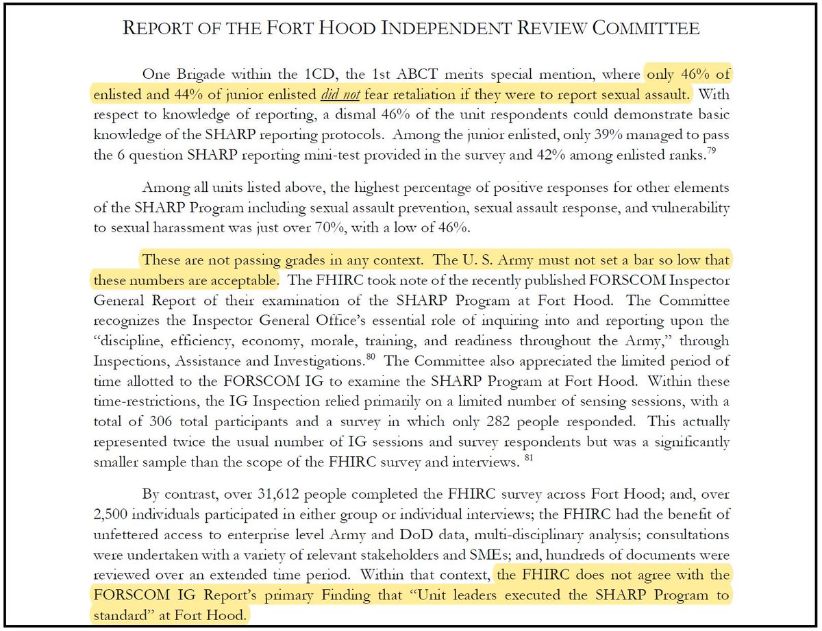 Soldiers fear retaliation and exposure if they report assaults and harassment - and so these crimes are underreported. The Army's Inspector General had given the base a passing grade on its procedures, but most Soldiers feared for their careers if they reported sex crimes. 12/