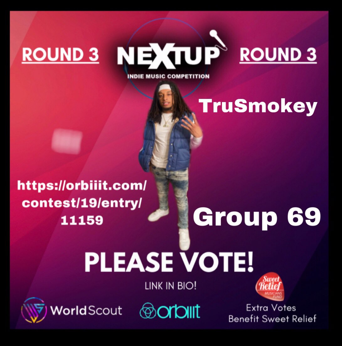 AngJeanBatiste's tweet photo. #ContestAlert #indiecontest #louisianarapper #louisiana #trusmokey #round3 #votesneeded #vote we want to win this all the way ๐ฅ๐ฅ every vote helps! Extra votes benefit musicians affected by COVID through @SweetRelief @OrbiiitWorld @darealtrusmokey #Vote2020 https://t.co/ryOqYxxz5b