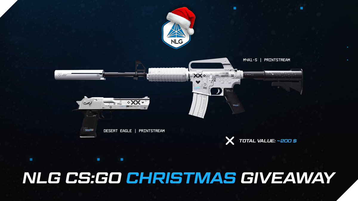 no_limit_gg's tweet photo. It's Christmas Time 🎄

To celebrate, we're giving away a Printstream skin set, containing the Deagle and the M4A1-S! Here's how you can win 🎅

1⃣ RETWEET this post
2⃣ FOLLOW this account
3⃣ TAG a friend

Good luck, and happy holidays 🥳

🔥 @RECARO_Gaming @techbold #giveaway https://t.co/z37IVB54tB