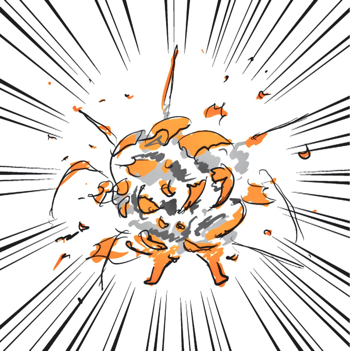 iku_rakun's tweet photo. ストレスがかかると爆発する という設定の「いくらくん」をテーマに、漫画の練習を夜な夜な。このアカウントで挙げていきます☃️ https://t.co/k9FDbG7GHX
