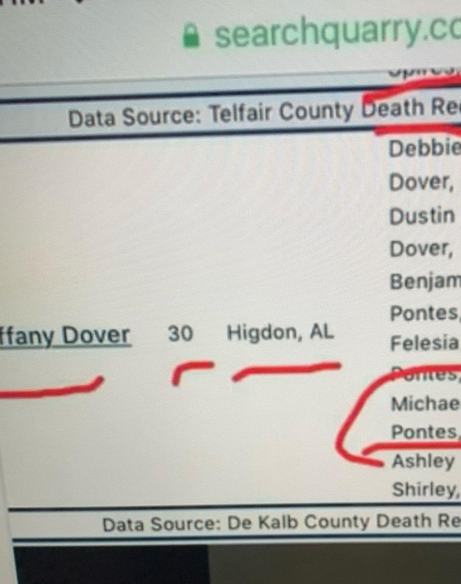 This Tiffany Dover stuff is fake af.Youtube has deleted videos on her page and MUTED the old video from 5 years ago of her stating she is 25 and from HIGDON, ALABAMA. The recent death record shows:  Tiffany Dover 30 from HIGDON, Alabama.