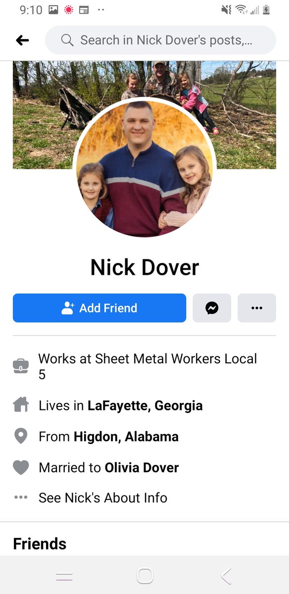 She married into the Dover family (Husband-Dustin Dover; In-Laws—Austin Dover [wife Rebekah], Nick Dover [wife Olivia], and Ashley Rena Shirley [husband Brandon Shirley] James Dover & Debbie Dover [Father & mother-in-Law] All from Higdon, Alabama.