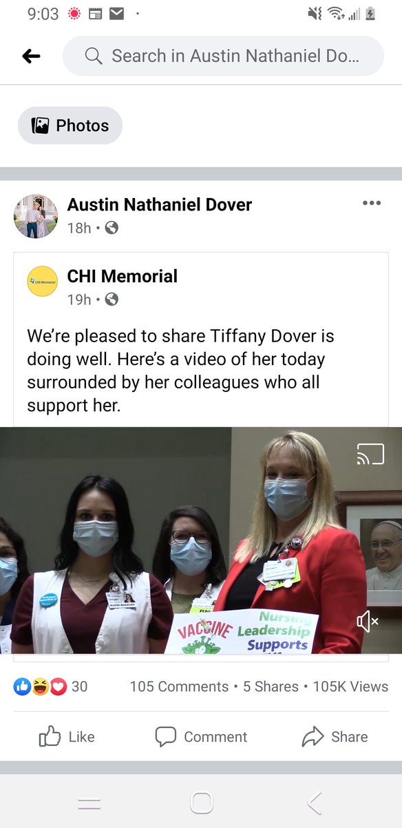 Tiffany's instagram is Tiffany_Dover_. Her  Facebook page has been deleted but the rest of the family is still on there. On facebook, Austin + Rebekah and Ashley + Brandon have ALL reposted the CHI Memorial (her job in Tennessee) video from 12/21 supposedly proving that Tiffany..