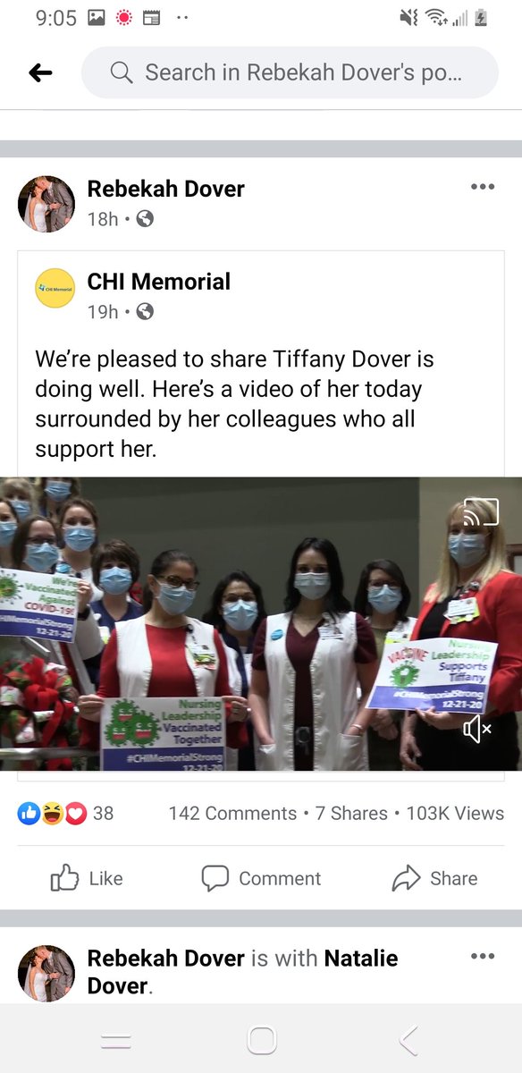 Tiffany's instagram is Tiffany_Dover_. Her  Facebook page has been deleted but the rest of the family is still on there. On facebook, Austin + Rebekah and Ashley + Brandon have ALL reposted the CHI Memorial (her job in Tennessee) video from 12/21 supposedly proving that Tiffany..