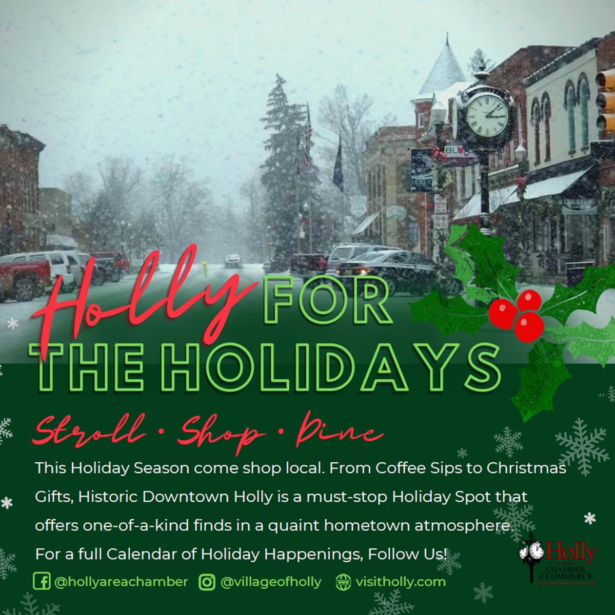 AdvantageOak's tweet photo. There is still a few more shopping days left before Christmas, visit #DowntownHolly for some great gifts for everybody on your list. #OaklandCounty #ShopSmall #SupportLocal #ShopSmallSafely @MainStreetHolly https://t.co/JHEODWPmx0