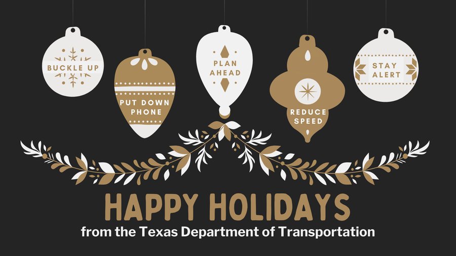 TxDOT_Corpus's tweet image. Season's greetings to you and yours! Wishing you safe travels and celebrations wherever you are. #EndTheStreakTX