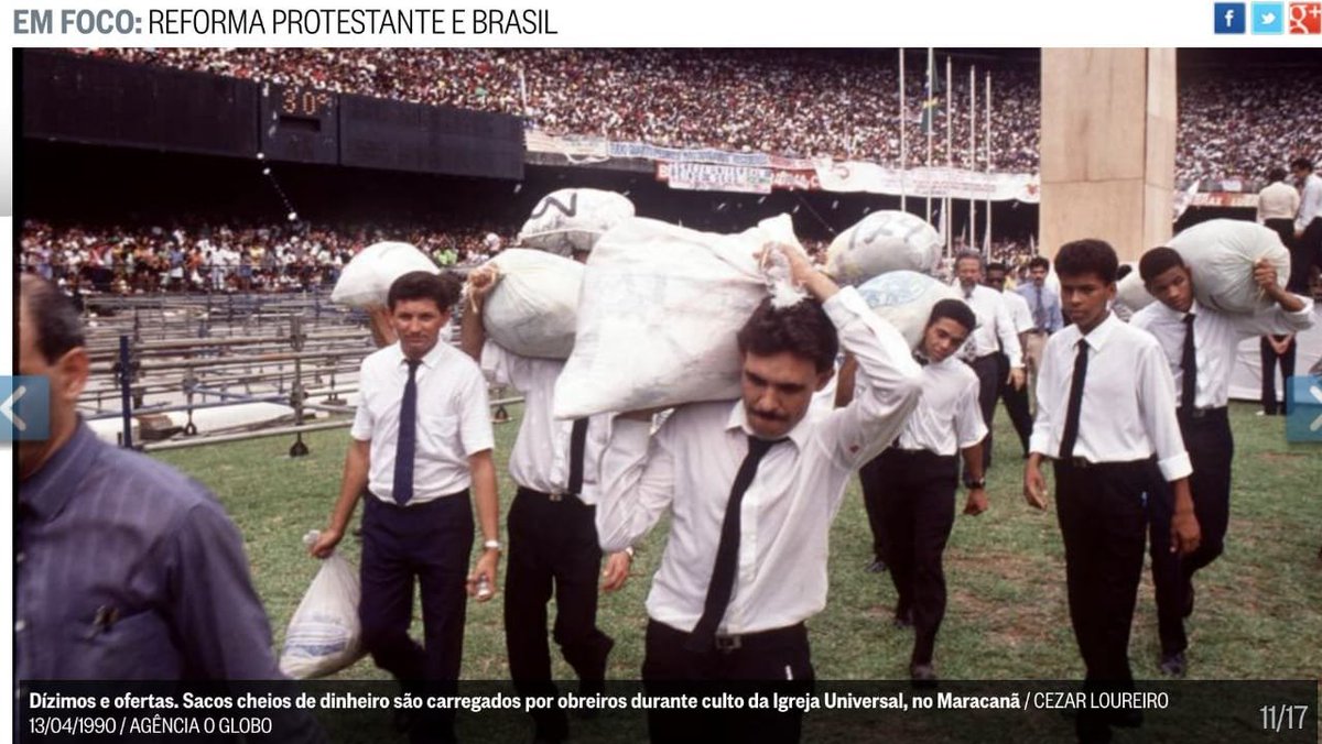 Charles Nisz 🏡🇧🇷 🌵 on Twitter: "Crivella, de bigode em primeiro plano, carregando saco de dinheiro em culto no Maracanã na década de 1990… "