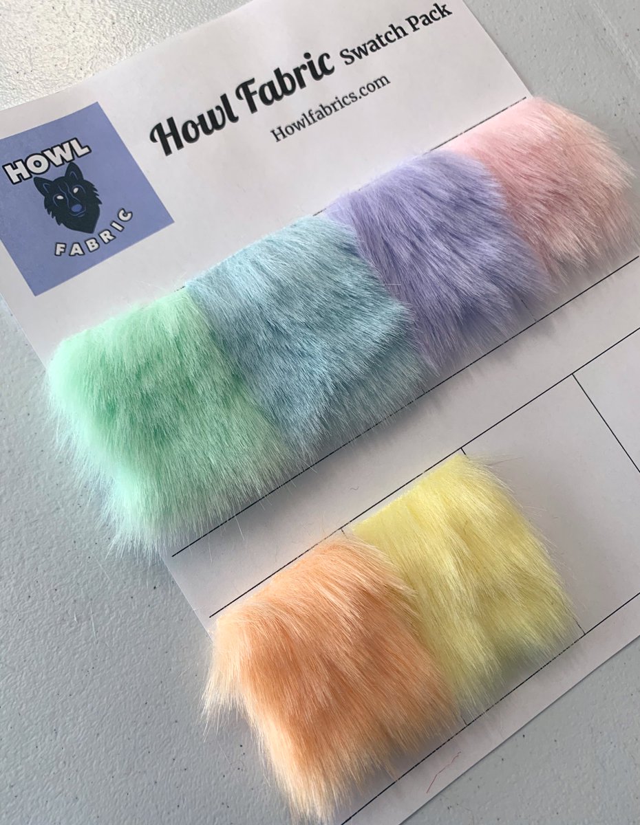 HowlFabric's tweet photo. Here’s a peek at our Pastel colors of lush medium pile length faux fur all in one place! 💗💗💗

From left to right: Pastel Green, Blue, Lavender, Pink, Orange Sherbert, and Pastel Yellow! https://t.co/GIYuw33x6X