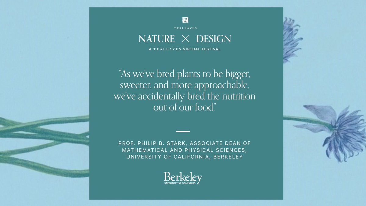 TEALEAVES (@tealeavesco) on Twitter photo "As we've bred #plants to be bigger, sweeter, and more approachable, we've accidentally bred the #nutrition out of our #food." - Prof. <a href="/philipbstark/">Philip Stark</a> of <a href="/OSfood/">Berkeley OS Food</a>.š±
š Watch the Full Session Here:
bit.ly/3pt8dgv
#virtualevents #opensource #futureoffood "As we've bred #plants to be bigger, sweeter, and more approachable, we've accidentally bred the #nutrition out of our #food." - Prof. <a href="/philipbstark/">Philip Stark</a> of <a href="/OSfood/">Berkeley OS Food</a>.š±
š Watch the Full Session Here:
bit.ly/3pt8dgv
#virtualevents #opensource #futureoffood