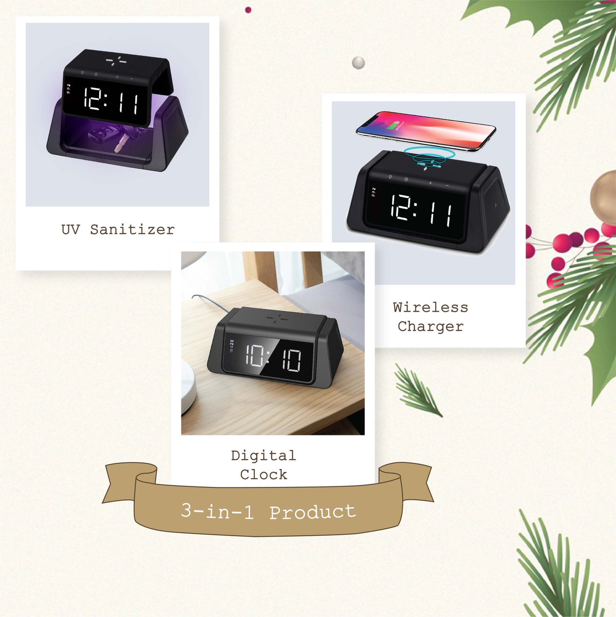 LbtStore's tweet image. This holiday season, LBT Phone Wash is another one of our favourite 3-in-1 solution!

Its a UV sanitizer that kills up to 99.9% bacteria, a digital clock and a 10 watts wireless charger! 🔋 
Show them you care- help them stay safe, connected and on time!🎁
 #LBT12DaysOfChristmas