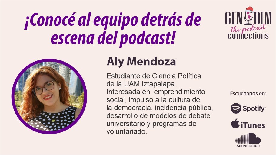 GendemC's tweet photo. ¡Conoce al equipo detrás de escena del podcast! 

@PolaBrailowsky es nuestra Editora de Audio. 

@RodrigoEED es nuestro Diseñador. 

@mayraly18 en nuestros área de comunicación. 
#GenDemConnections https://t.co/QHXwXaAw2L