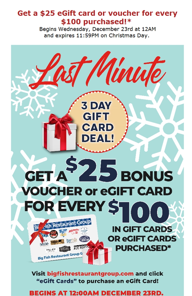 ??Don't Miss Out! Our Pop-Up Gift Card Sale Starts TOMORROW! bit.ly/3peobuB