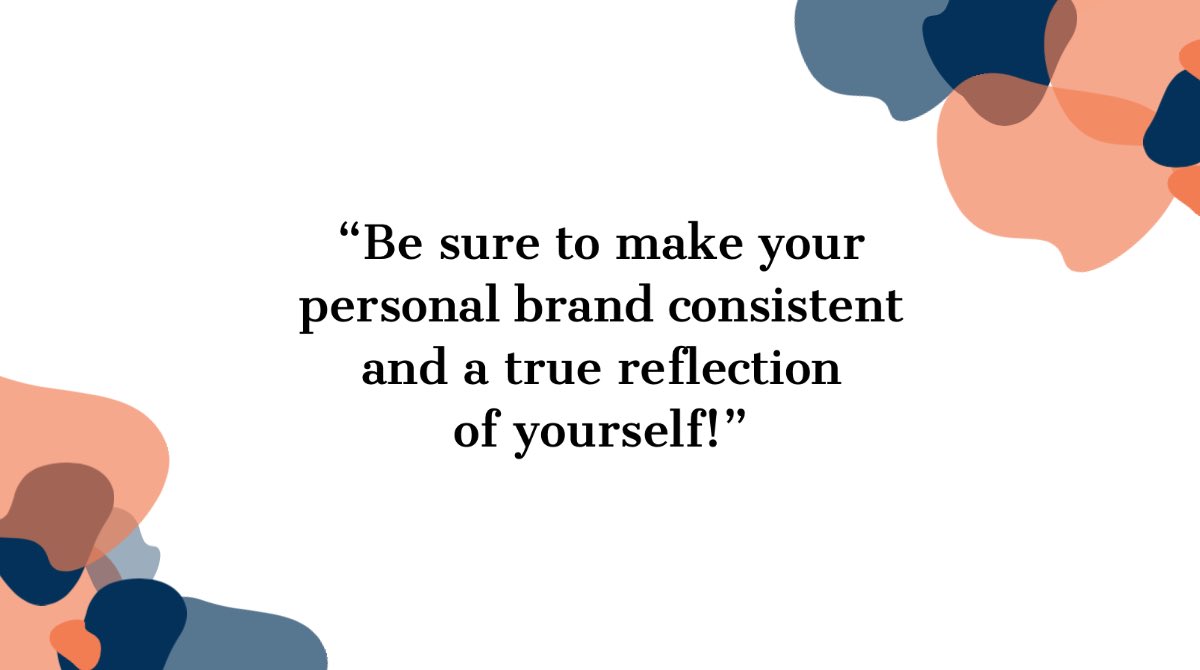 This week's tip comes from junior, Elizabeth Phillips. She says, "Be sure to make your personal brand consistent and a true reflection of yourself!" Let us know below, what are your tips for creating your own personal brand?