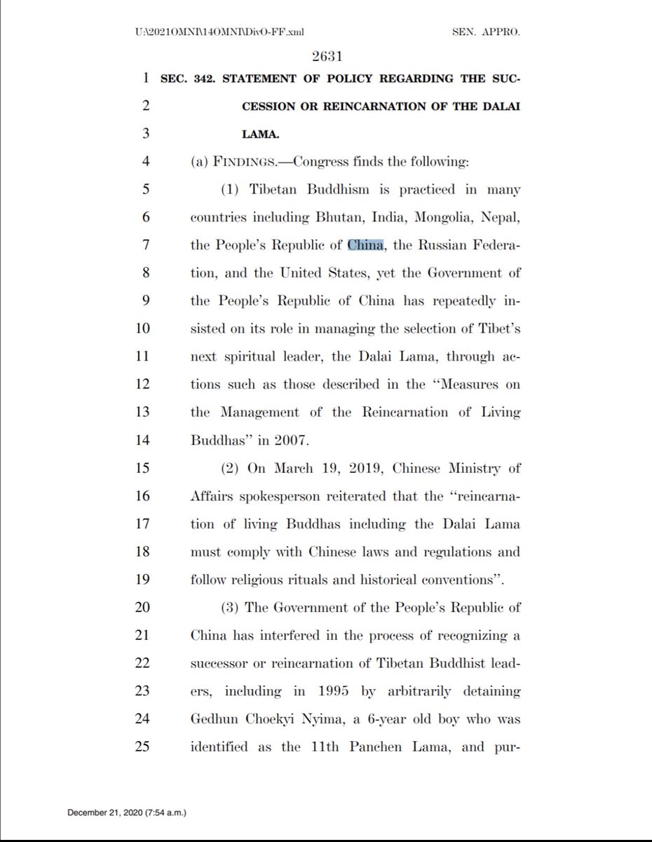 How about the next reincarnation of the Dali Lama influenced by China? (Lots of pages a dedicated towards this subject but this is the main one)