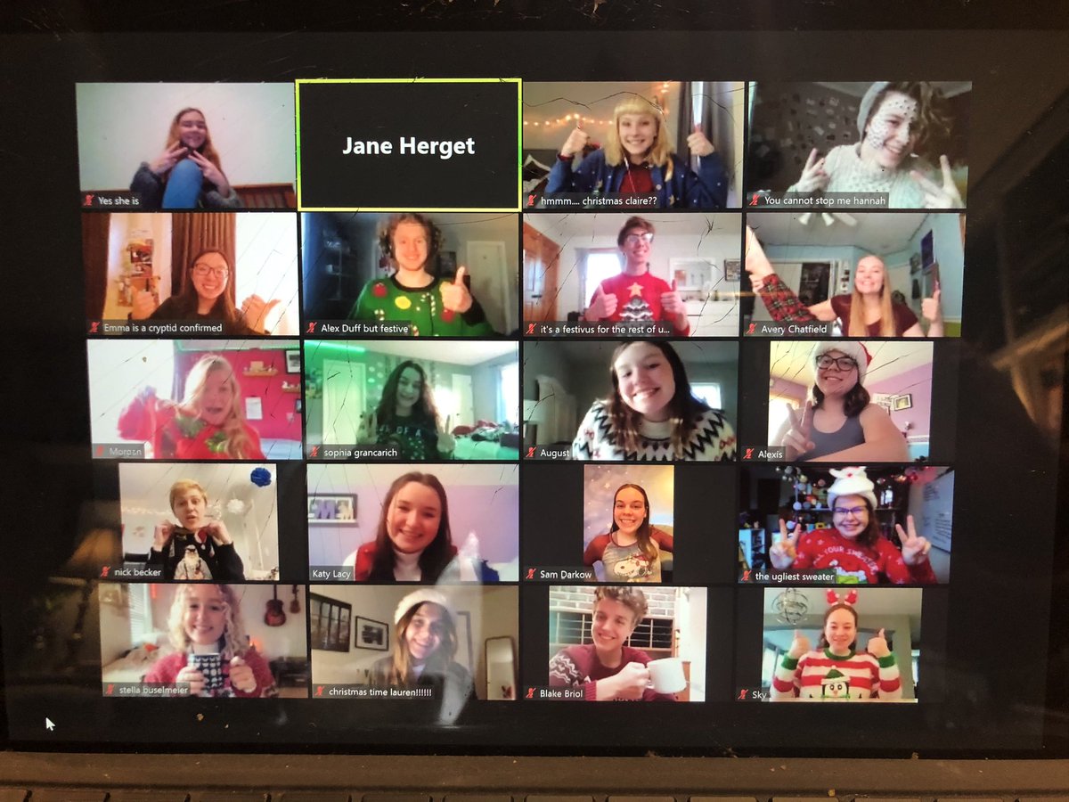 Happiest of Holidays from Thespian Troupe 7789 and Chanhassen Drama!! #wearechan #theztroupe7789 #emmabroughtaducktotheparty #togetherwearebetter #alexhasthebestconversationstarters