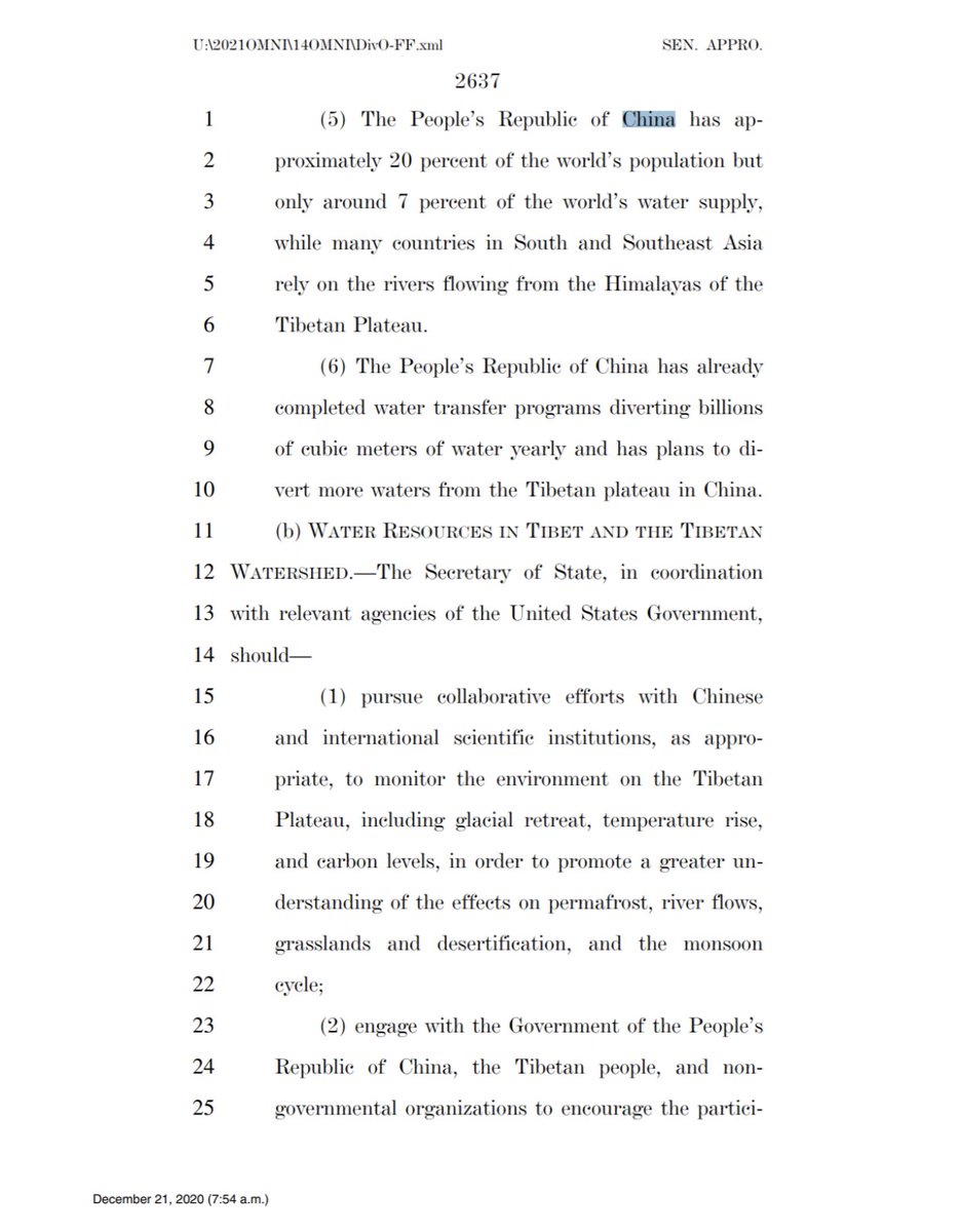 Chinese water transfer programs involving the Tibetan plateau? (Lines 1-10)