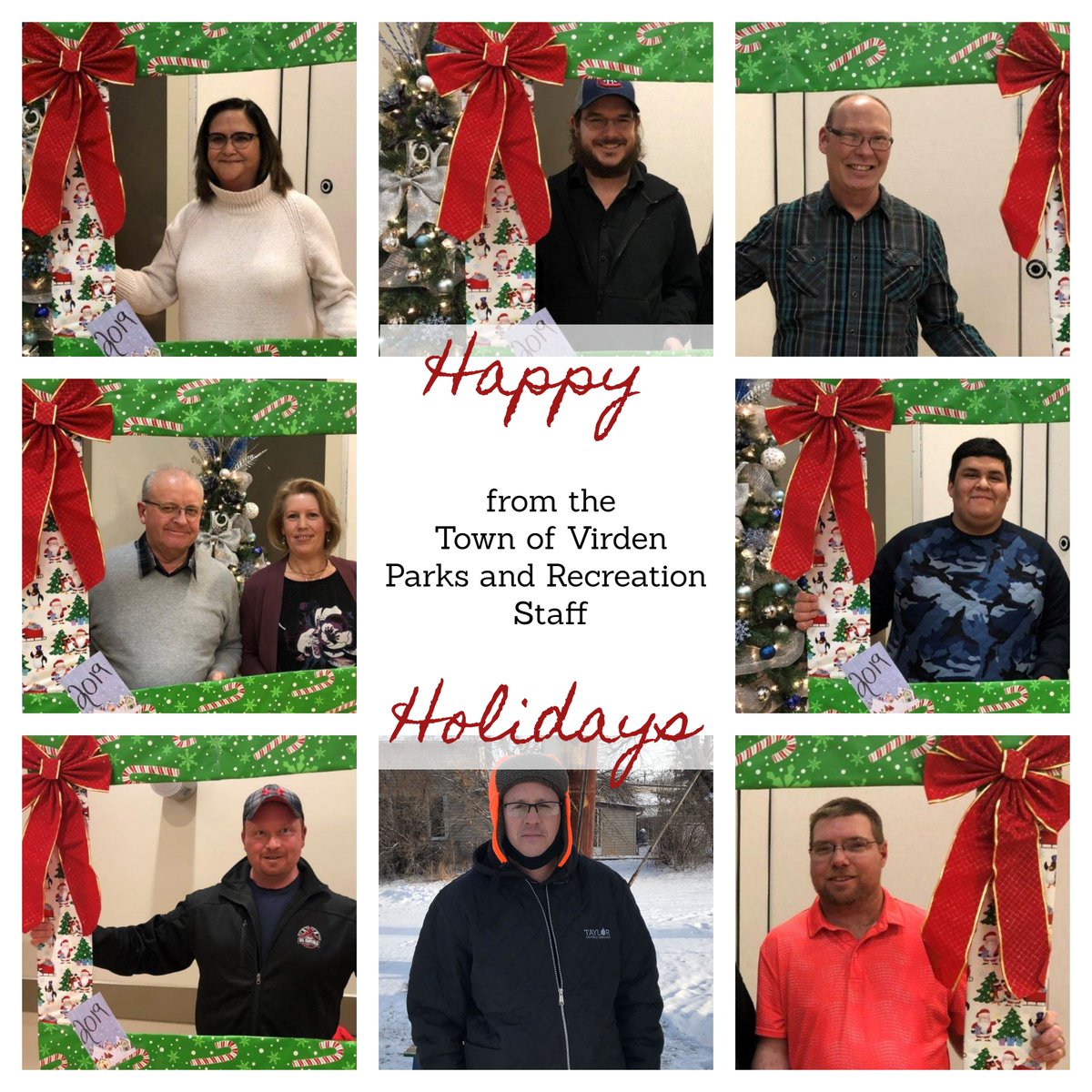 Happy Holidays from the Town of Virden Parks and Recreation staff! Stay safe and healthy, we hope to see you all soon!