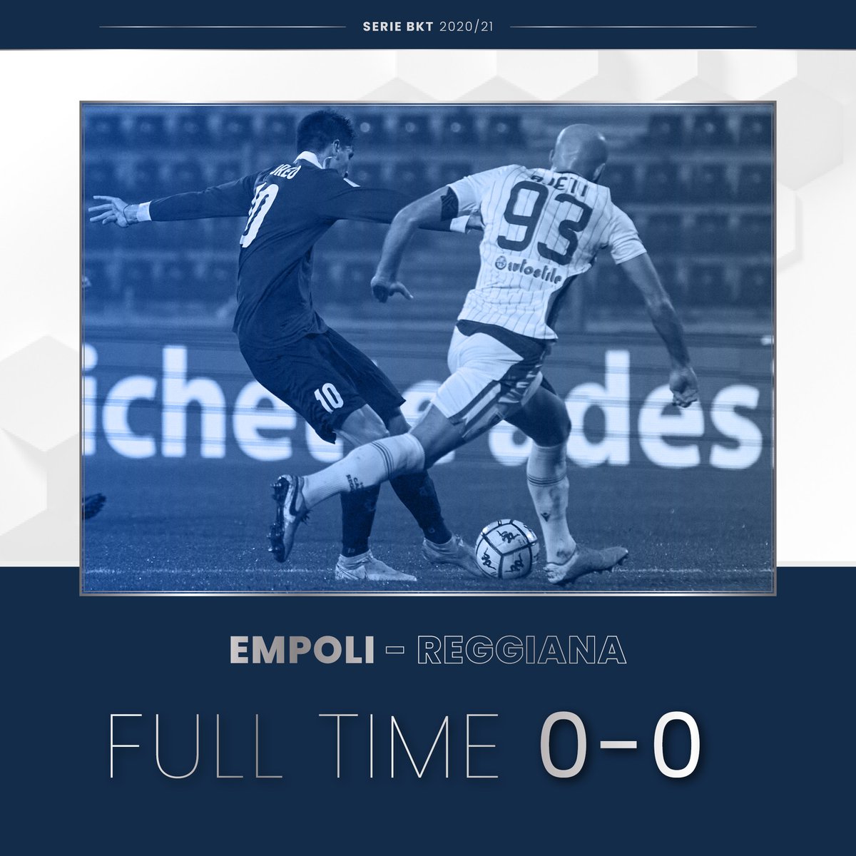 EmpoliFC's tweet photo. FINISCE AL CASTELLANI - La sfida tra Empoli e Reggiana si chiude sullo 0-0 #EMPREG https://t.co/rxwzHMzwzq