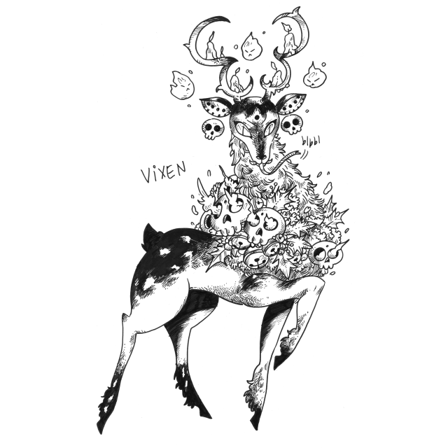 I still love the reindeer I drew last year.... one day I'll get thru the whole sleigh crew. 