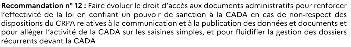 Ça va parler à tou⋅te⋅s les amatrices et amateurs de  #WTFCada : proposition de confier un pouvoir de sanction à la  @CadaCommission. Personnellement je suis partisan de créer un référé accès aux documents adm...