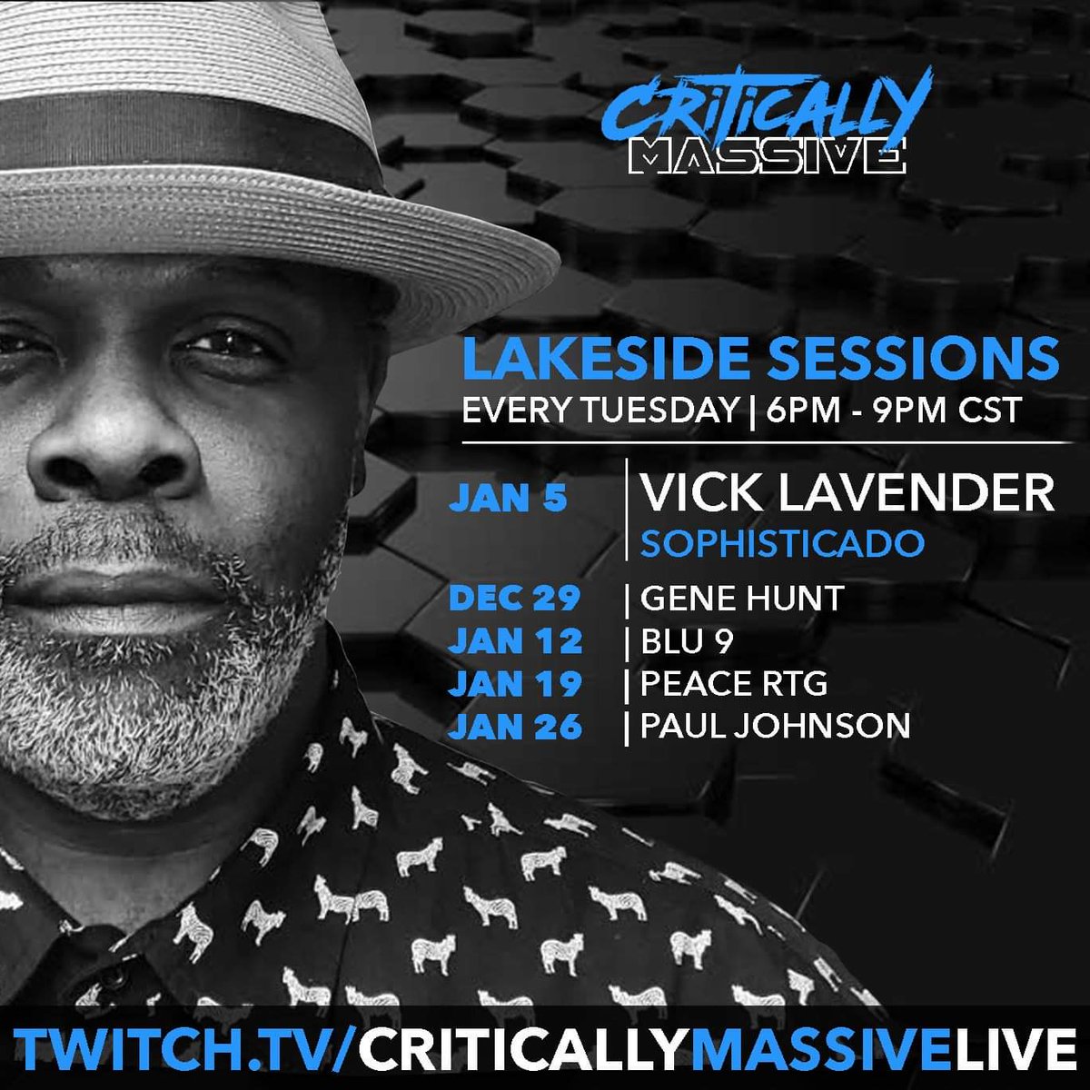 sophisticado's tweet photo. Looking forward to playing a 3 hr set on Critically Massive on Tuesday Jan 5th 2021...see you guys in the chat room.
I'll be introducing alot of upcoming Sophisticado Recordings releases from Angel-A , Ron Carroll , Cei Bei , MR A.L.I , & more.
#criticallymassive #vicklavender https://t.co/oDXcks83Z6