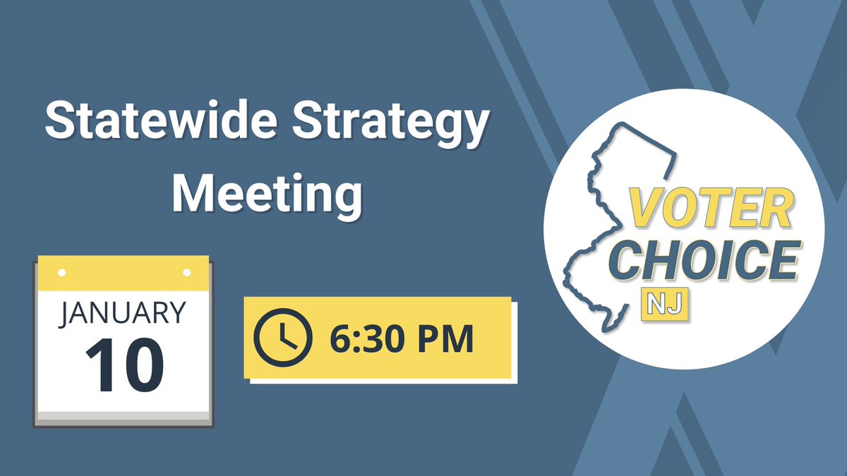 VoterChoiceNJ's tweet photo. Save the date - Sunday Jan 10 @ 6:30 pm is VCNJ’s next Statewide Strategy Meeting
Find it HERE: https://t.co/jCJcSIdAT5
Meet great people. Learn new skills. Empower voters. Make a difference in our country’s future. #RCV #RankedChoiceVoting #RCV4NJ #VCNJ https://t.co/CN7uUIStIU