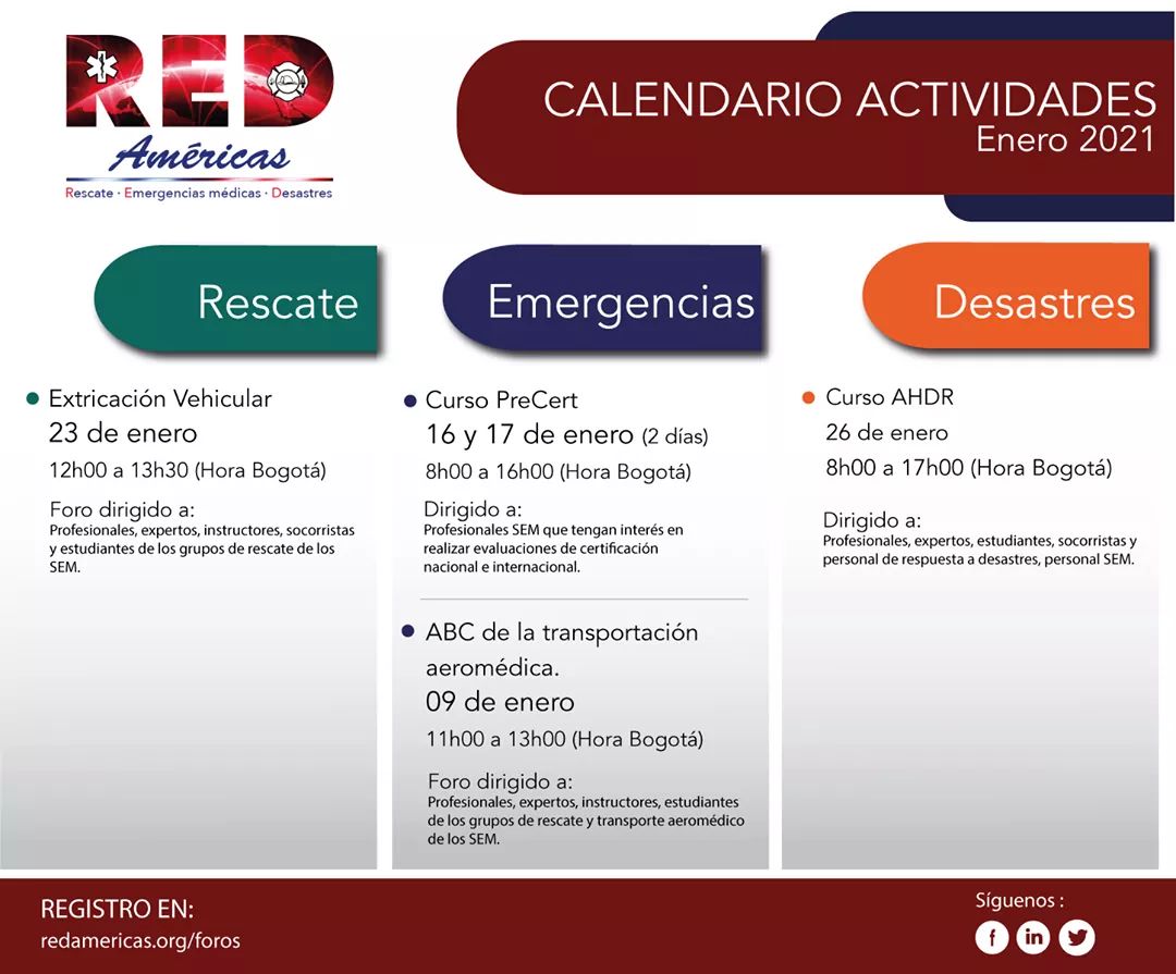 ✏MARCA TU CALENDARIO 📆  

Revisa los eventos que hemos preparado para ti en ENERO 2021 y aparta las fechas en tu calendario personal.

Enlace de registro disponible ya en: 👉 redamericas.org/foros 

#REDaméricaseventos #REDaméricas