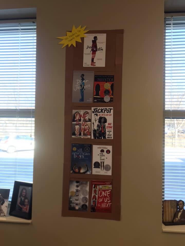 When you share your passion, your students take notice! This is Mrs. Mueller’s bookshelf! She was happy to share that many students “picked” books from her bookshelf this semester and got lost in reading, learning, and growing! 📚