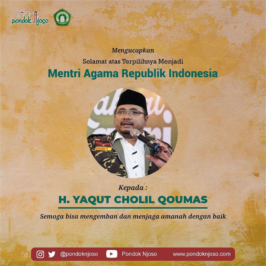 Selamat dan sukses kepada Gus Yaqut <a href="/Ansor_Satu/">yaqut cholil qoumas</a>, semoga diberikan kekuatan dan taufiq dalam mengemban amanah.