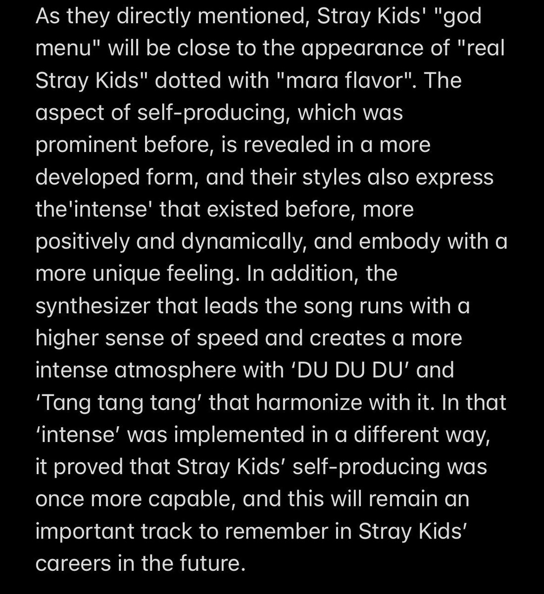 Yang Soha, a music critic chose 30 k-pop songs which stood out this year.  @Stray_Kids God’s Menu is #27 on the list. to article:  http://www.tonplein.com/?p=4450&nbsp;google translate of what they said