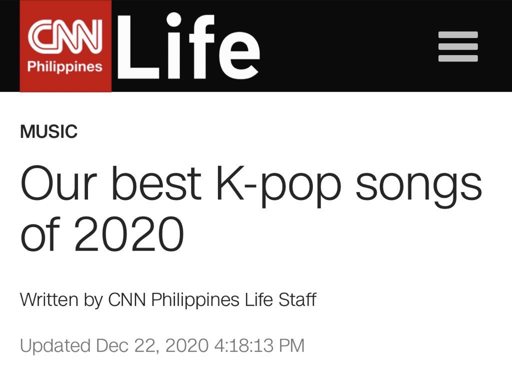 God’s Menu on CNN Life Philippine’s Best K-pop Songs pf 2020