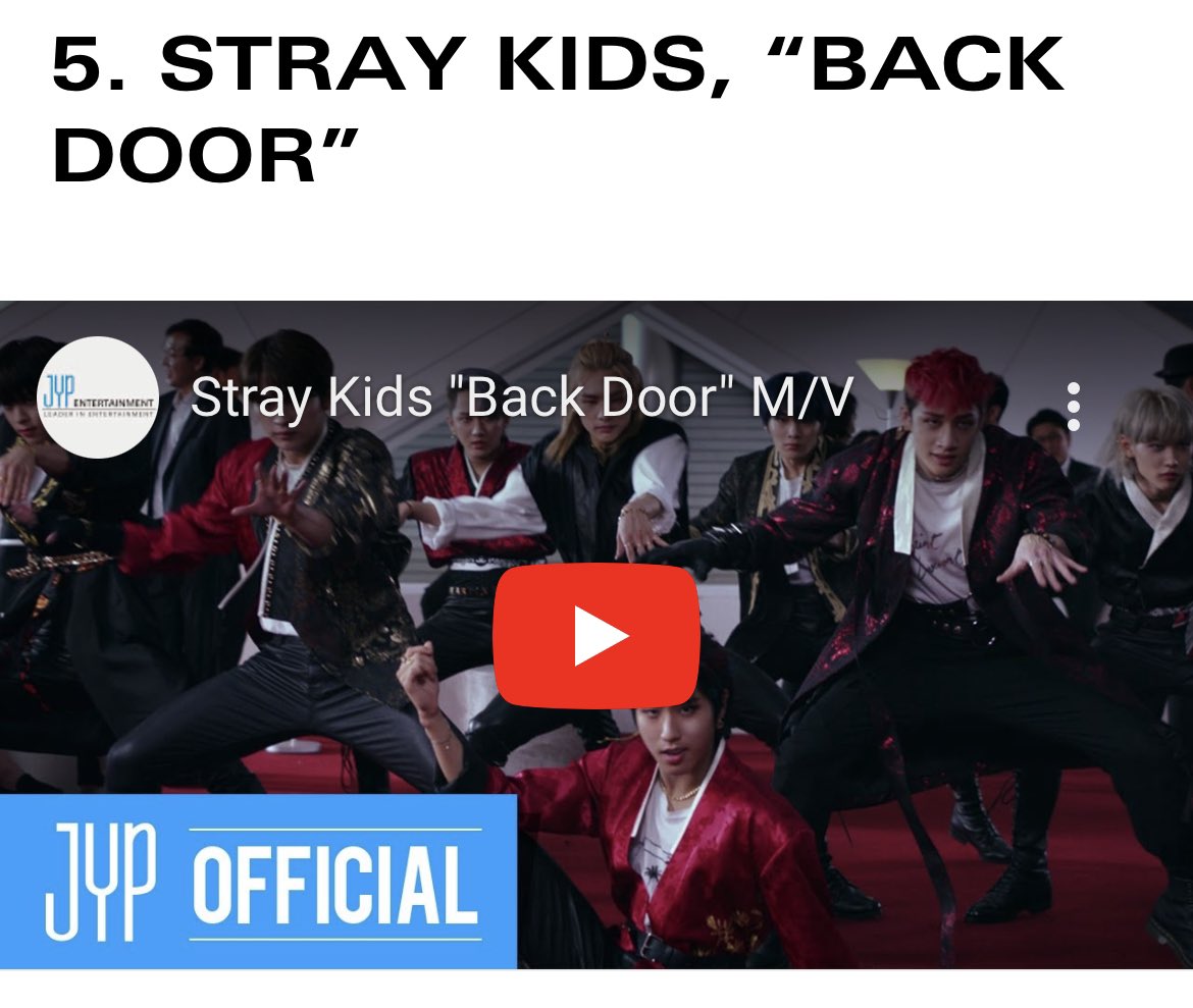 Back Door ranked #5 on Dazed’s 40 Best K-pop Songs of 2020