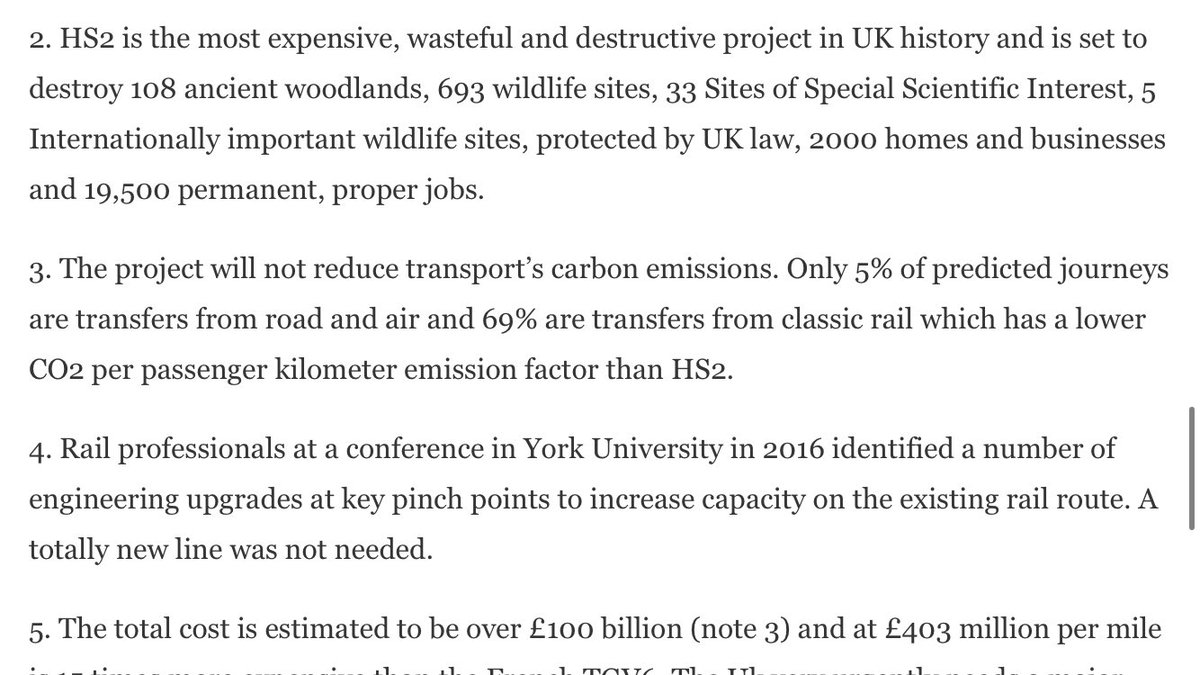 Point 3 that you directly quoted  @GreenJJNews. Again, being misled by modelling that doesn’t account for wider benefits by design is not helpful & misses the point. HS2 will provide a dedicated line for fast, intercity services so that they don’t eat capacity on existing lines!